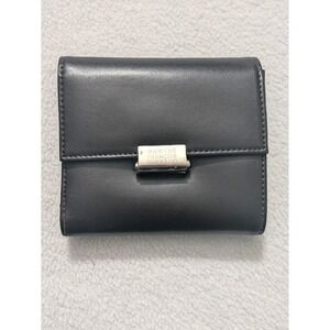 Marithe Francois Girbaud Wallet Classic Logo Trifold‎ Black Leather